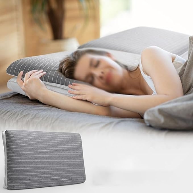 Hotel Home Multi Functional Knitted Cotton Slow Rebound Pillow(Gray)