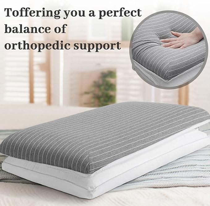 Hotel Home Multi Functional Knitted Cotton Slow Rebound Pillow(Gray)